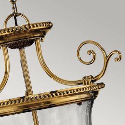 HINKLEY Cambridge pendant light, brass/glass, 53.3 cm