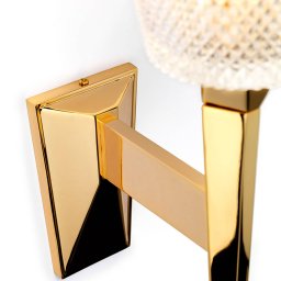 Elstead Verity LED wall light, IP44, polished gold