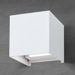 ORION Cube LED outdoor wall light, white, metal, 10 cm, up/down