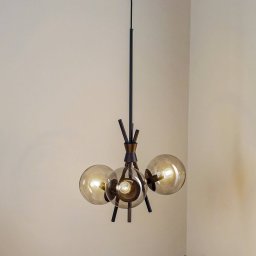 Lucande Sotiana hanging light, 3-bulb, round, black