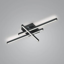 Knapstein Feli LED ceiling light with three profiles, black