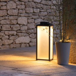 Les Jardins Tradition LED solar lantern, anthracite, height 65 cm