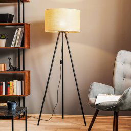 TK Lighting Juta floor lamp with tripod base