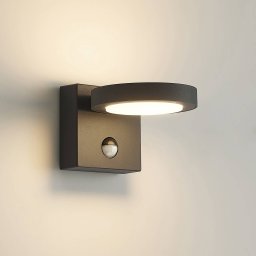 Lucande Belna LED outdoor wall lamp, metal, sensor, IP54