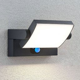 Lindby LED outdoor wall lamp Sherin, anthracite, sensor