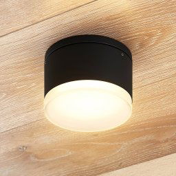 Lindby Mathea LED outdoor ceiling light, cylinder