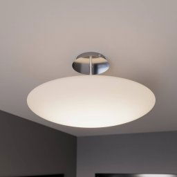 Lindby LED ceiling light Gunda, white, glass, Ø 48 cm, dimmable