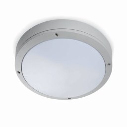 FARO BARCELONA Yen outdoor ceiling light, light grey, Ø 28 cm, E27