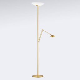Knapstein LED uplighter Lya with reading light in matt brass