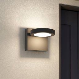 Lucande Belna LED outdoor wall lamp, metal, IP65, anthracite