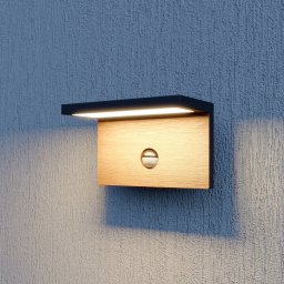 Lucande Lignus LED outdoor wall lamp motion sensor