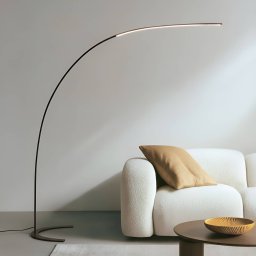 Lindby LED floor lamp Danua, black, metal, height 200 cm