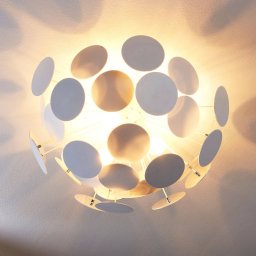 Lindby Kinan ceiling light, Ø 54 cm, white, metal, E14