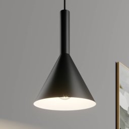 Arcchio Tadej hanging light, black and white, Ø 19 cm, metal, E27