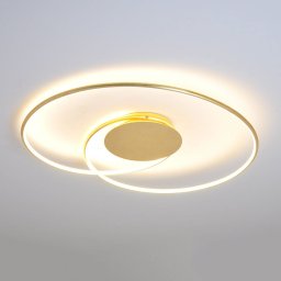 Lindby Joline LED ceiling lamp, Ø 74 cm, gold-coloured, metal