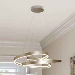 Lucande Gunbritt LED pendant light, Ø 80 cm, silver, dimmable