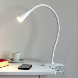 Lindby Baris LED clip-on light, white, height 44 cm, 3000K