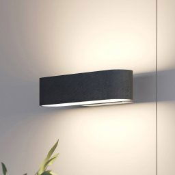 Lucande LED wall light Matteo, wood, 28 cm wide, up/down