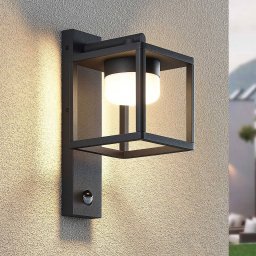 Lucande outdoor wall lamp Timio, downlight, sensor, GX53, IP44