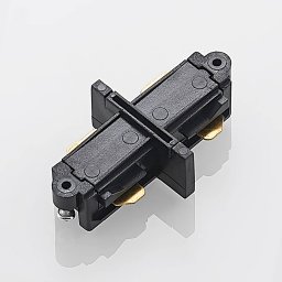 Lindby longitudinal connector Linaro, black, single-circuit track lighting