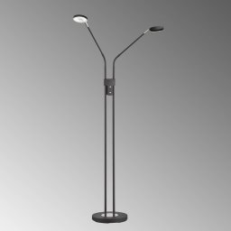 FH Lighting Lunia LED floor lamp, two-bulb, sand black