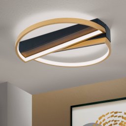 ORION Olga LED ceiling lamp, black/gold