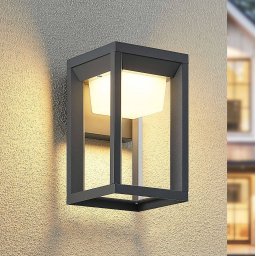Prios LED outdoor wall lamp Gamion, anthracite, metal, IP54