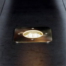 Prios Riya recessed floor light, angular, stainless steel