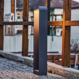 Lindby LED path light Emima, 80 cm, anthracite, aluminium