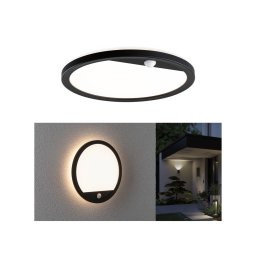 Paulmann LED outdoor wall light Lamina, black, sensor, IP44