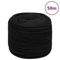 vidaXL Work Rope Black 6 mm 50 m Polyester