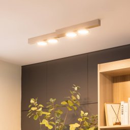 Lucande Kellino ceiling light, 4-bulb, nickel