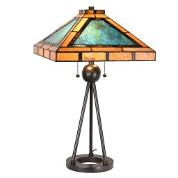 Clayre&Eef 5LL-6164 table lamp, Tiffany design green/brown