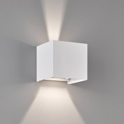 FISCHER & HONSEL Wall LED outdoor wall light, cubic, white