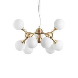 Ideallux Ideal Lux Nodi hanging light 9-bulb brass/white