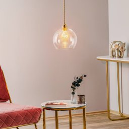 EBB & FLOW Rowan pendant lamp clear glass, gold Ø 22 cm