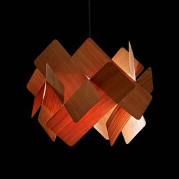 LZF LAMPS LZF Escape pendant black cable Ø 52 cm cherry wood