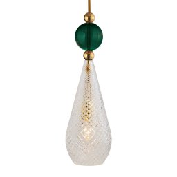 EBB & FLOW Smykke L gold crystal check green ball