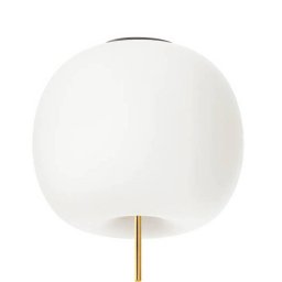 kdln Kushi XL ceiling lamp, brass-coloured/white, Ø 43 cm, glass