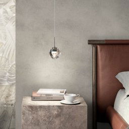 kdln LED hanging light Dew, chrome-coloured, 1-bulb, Ø 11 cm