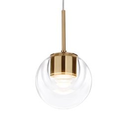 kdln LED hanging light Dew, brass-coloured, 1-bulb, Ø 11 cm