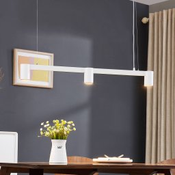 Arcchio Brinja pendant light, white, 90 cm long, 3-bulb, GU10