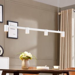 Arcchio Brinja pendant light, white, 120 cm long, 4-bulb, GU10