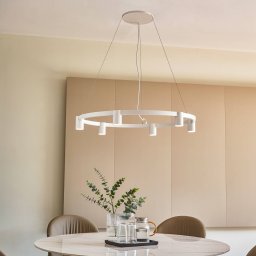 Arcchio Brinja pendant light, white, Ø 94 cm, 6-bulb, GU10