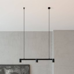 Arcchio Brinja pendant light, black, 90 cm, 3-bulb, GU10