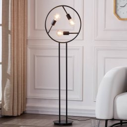 Lucande Linnard iron floor lamp, 3-bulb