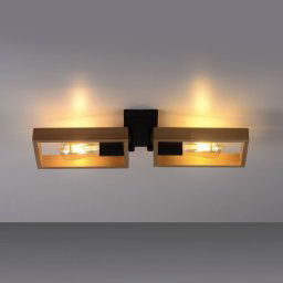 JUST LIGHT. GmbH Frame wooden ceiling light, 2-bulb