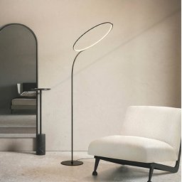 kdln LED floor lamp Poise, black, height 196 cm, dimmer