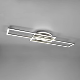 Reality Leuchten Twister LED ceiling light, rotatable remote nickel