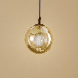 EMIBIG LIGHTING Glassy pendant light, black, graphite, glass, Ø 14 cm, E14